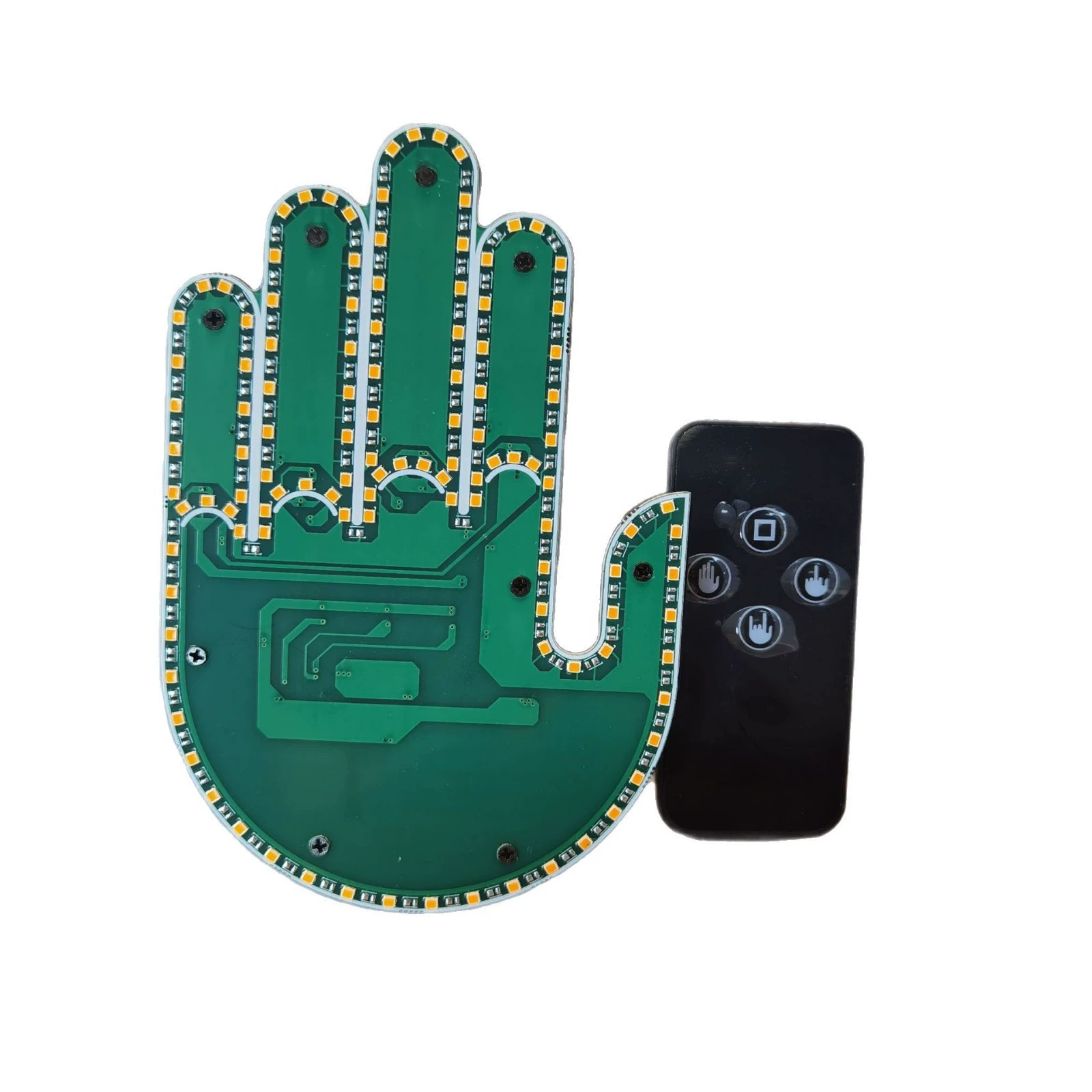 Cross-border vehicle LED fun light rear window multi-function warning gesture light palm light gesture light
