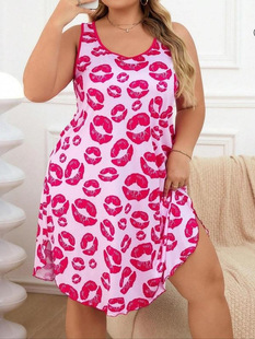 J 91615 Cow Print Sleeves Nightgown ��ţӡ��˯ȹ