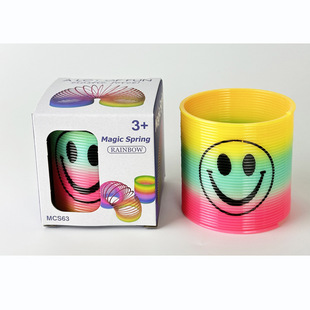 New Environmentally Friendly Plastic Round Smiley Pattern Magic Rainbow Circle 6.3*6.5cm Multi-Play Educational Toy