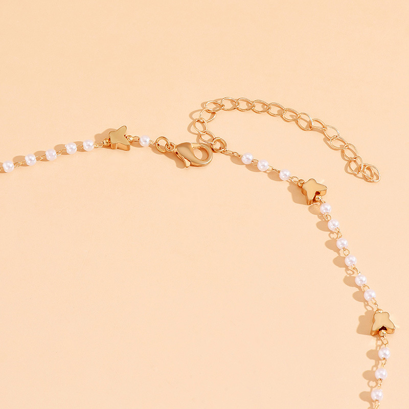 1 Piece Fashion Butterfly Artificial Gemstones Imitation Pearl Alloy Body Chain