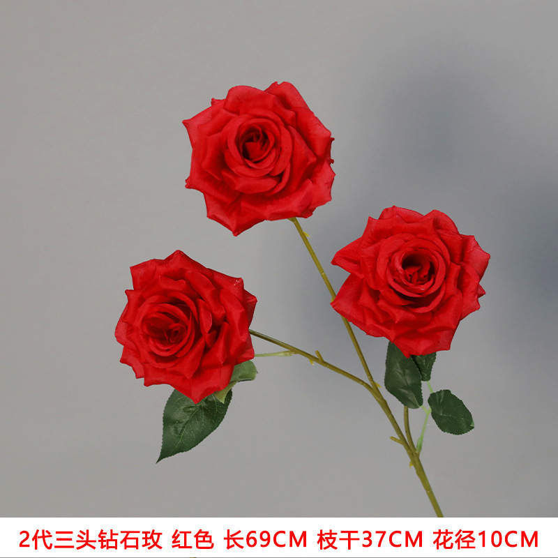 红色仿真花婚礼婚庆场地场景布置道具仿真花束花艺装饰花假花批发|undefined