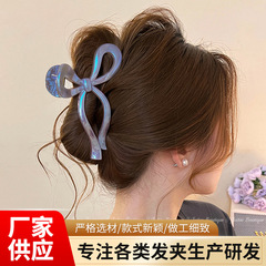 立体リボンクリップ、春夏新作ヘアクリップ、後頭部の髪のボリュームを増やすヘアアクセサリー、サメクリップ、卸売在庫あり