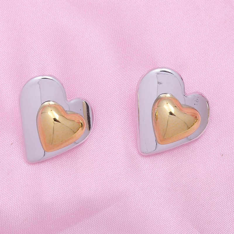 Estilo Simple Forma De Corazón Arílico Enchapado Chapado En Oro Plateado Mujeres Pendientes display picture 10