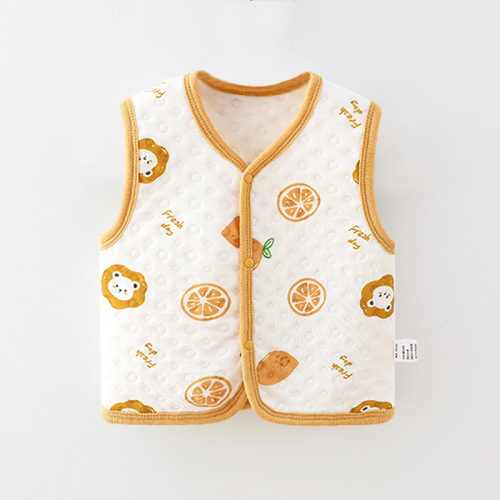 HP Baby Vest Spring/Autumn Waistcoat Pure Cotton Vest for Children Western-style Baby Warm Sleeveless Jacket Anyang Children's Clothing