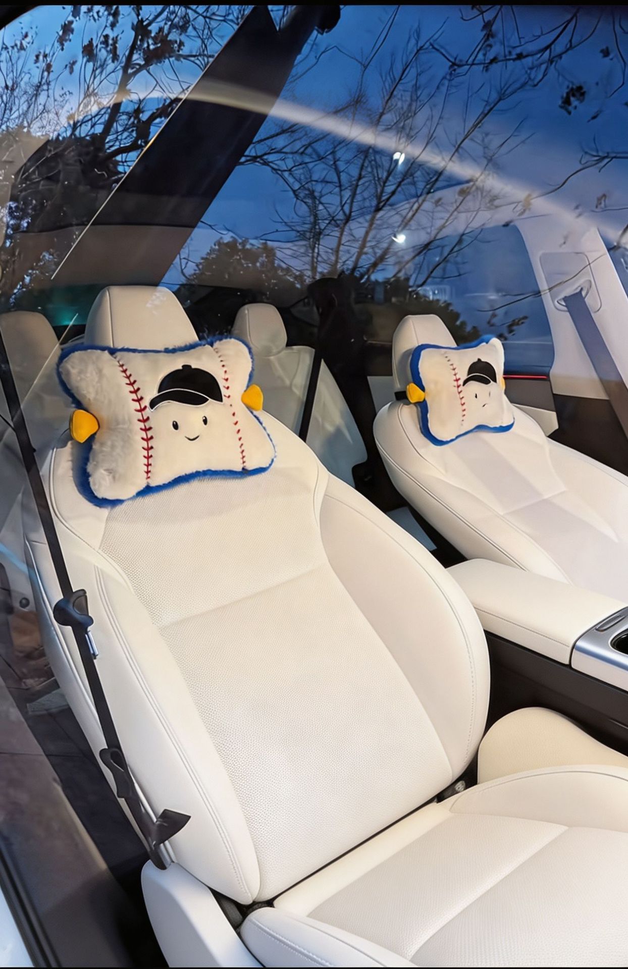 Car Headrest Super Cute and Fun Baseball Sports Headrest Pillow Plush Creative Doll Car Interior Cartoon Pillow