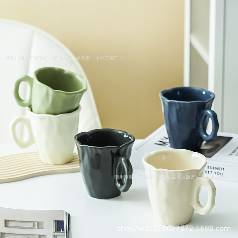 Color sólido simple taza de cerámica mate taza de agua casera taza de leche taza de café taza de café taza de menú