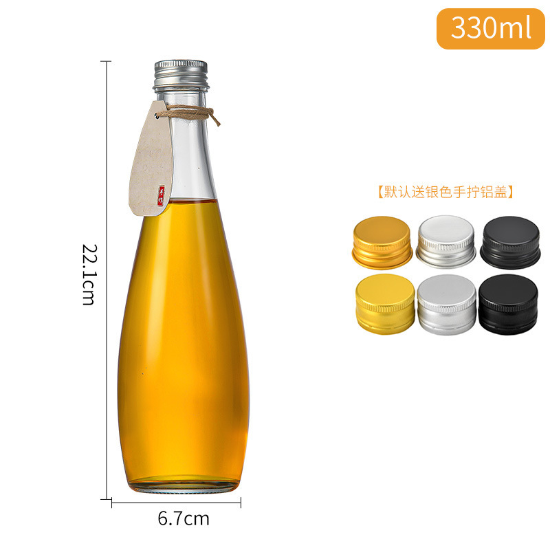 卸売厚みのあるつや消しミネラルウォーターボトル透明ガラスボトル蓋付き密封ジュースソーダ飲料ボトル|undefined