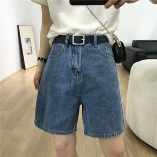批发牛仔五分短裤女夏季薄款韩版休闲直筒裤宽松显瘦骑行中裤子潮