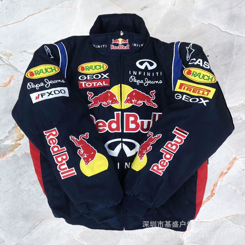 Unbranded Red Bull Racing F1 Racing Jacket Embroidered Navy