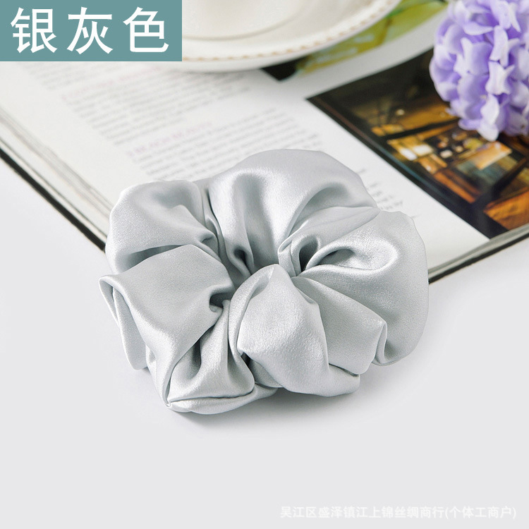 19 M 3,5 CM banda de pelo de seda banda de goma gruesa alta elástica Cola de Caballo updo cuerda de pelo accesorios para el cabello hembra Flor de seda de morera tocado