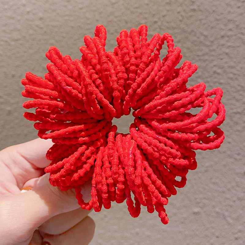 Banda de goma de los niños chino rojo diadema niñas lazo de pelo de bebé no duele el pelo Año Nuevo año pelo banda accesorios para el pelo