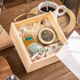木质伴手礼包装盒透明带提手喜糖木质收纳盒创意伴娘伴郎伴手礼盒