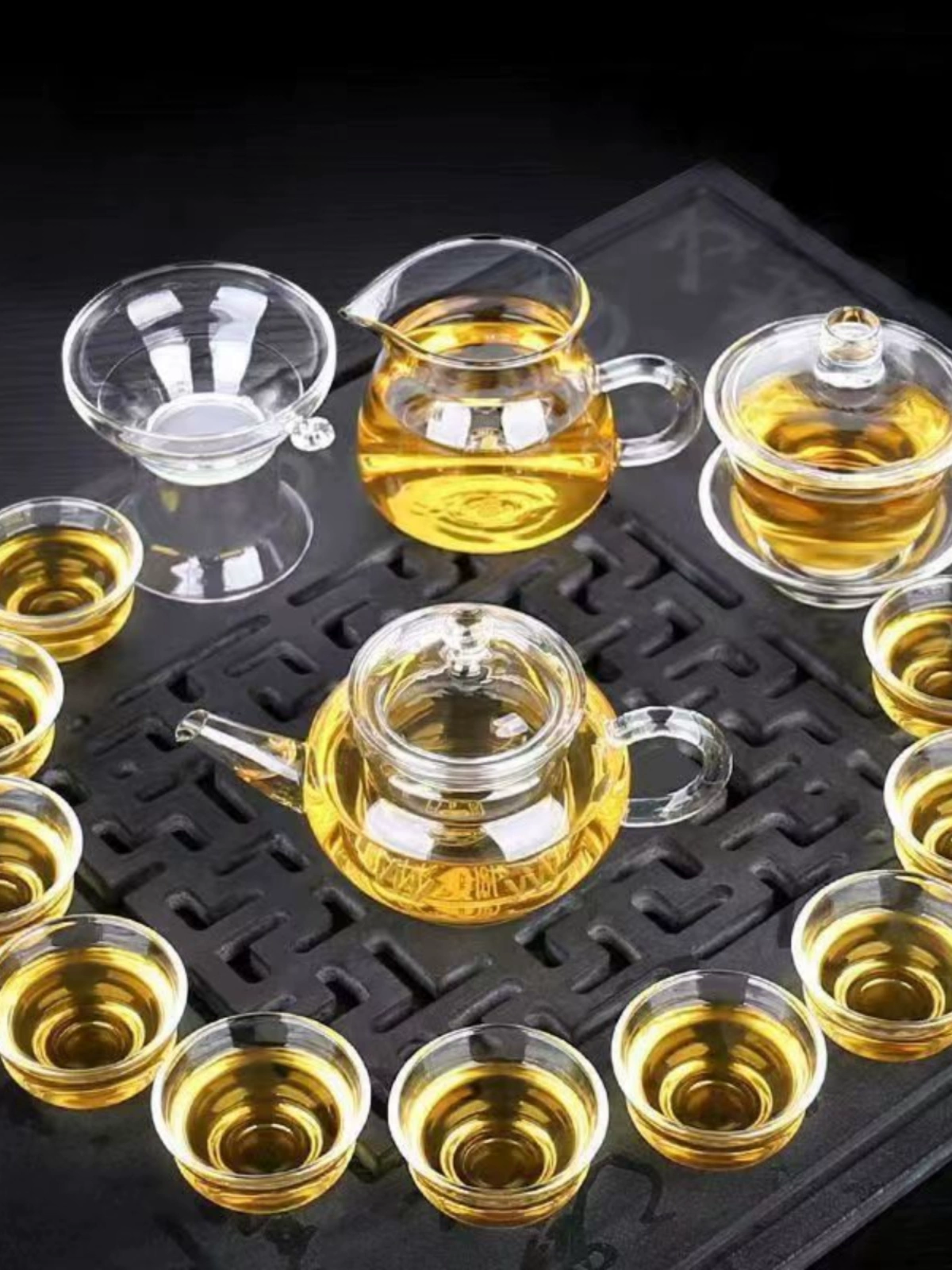 Glass tea cup, Japanese tea set, increased thickness