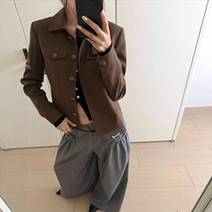 Ranwer 私服 东京故事 设计摩登翻领蜡感工艺外套百搭工装风夹克