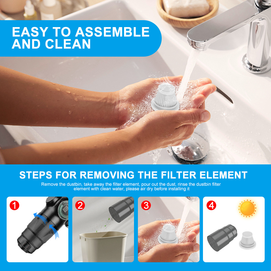 Factory Direct Supply Cross-Border Hot-Selling Car Vacuum Cleaner Wireless Charging Model Dust Remover Trade Model Handheld Vacuum Cleaner