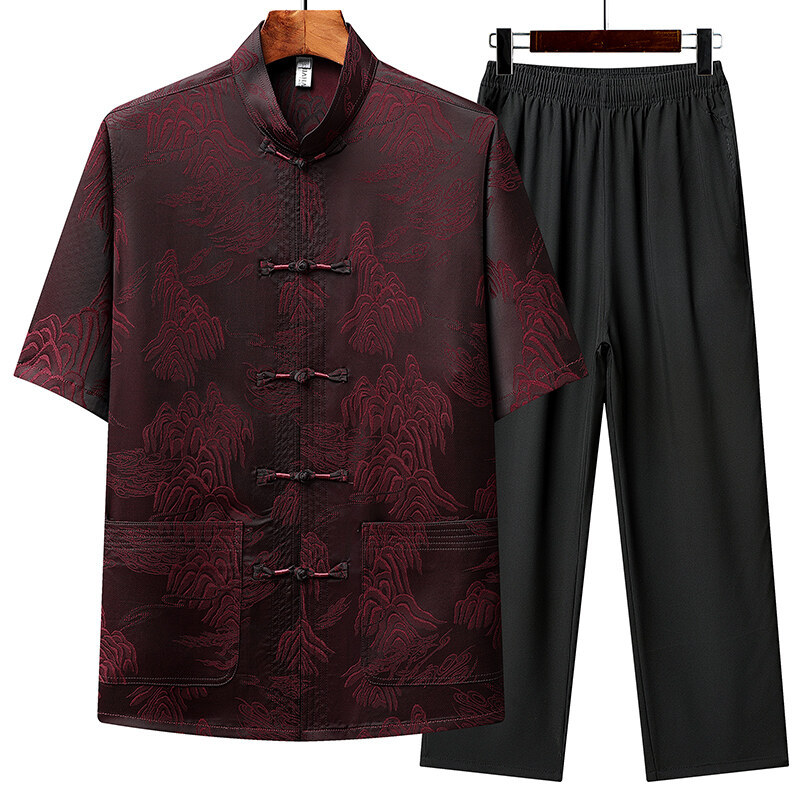 Burgundy suit