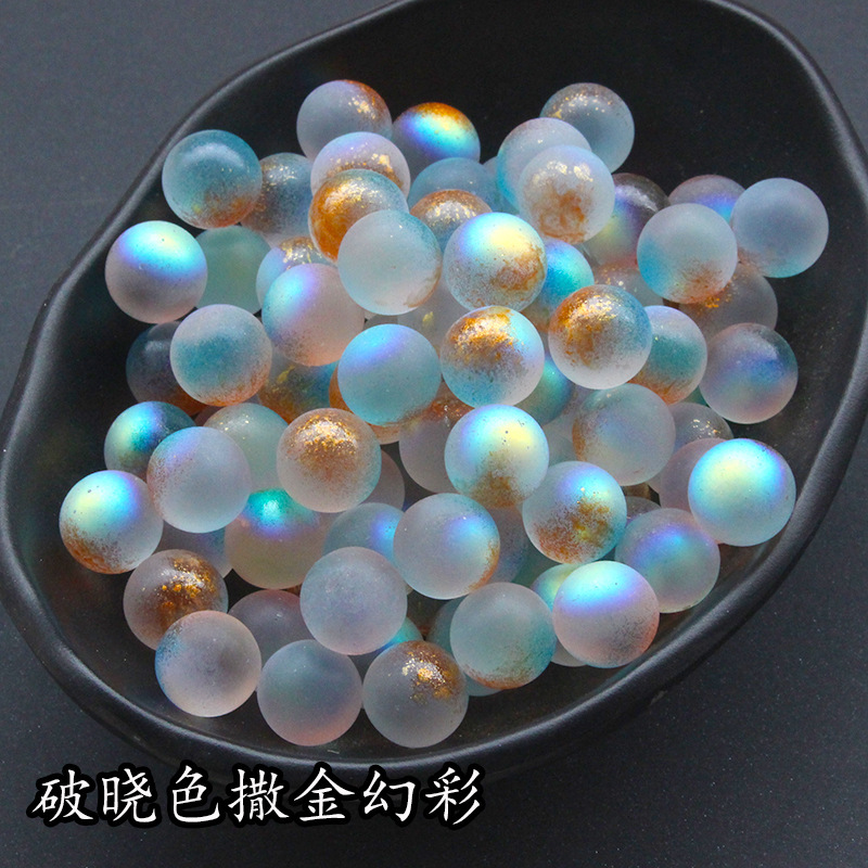 10本穴なし幻彩散金散珠12mmチェコ瑠璃珠ガラス玉DIY手作り材料|undefined