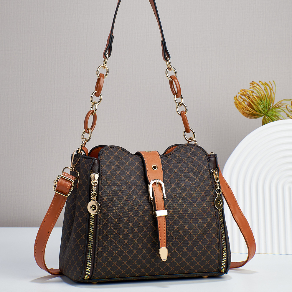 Bolso Tipo Cubo Vintage para Mujer de PU para Uso Diario