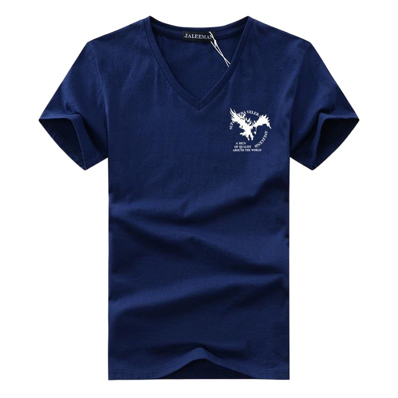 新商品の鶏の心の襟のvネックの男性のカジュアルな汗のシャツの男性式の半袖のtシャツの綿の半袖の弾力性の修身のtシャツの卸売り