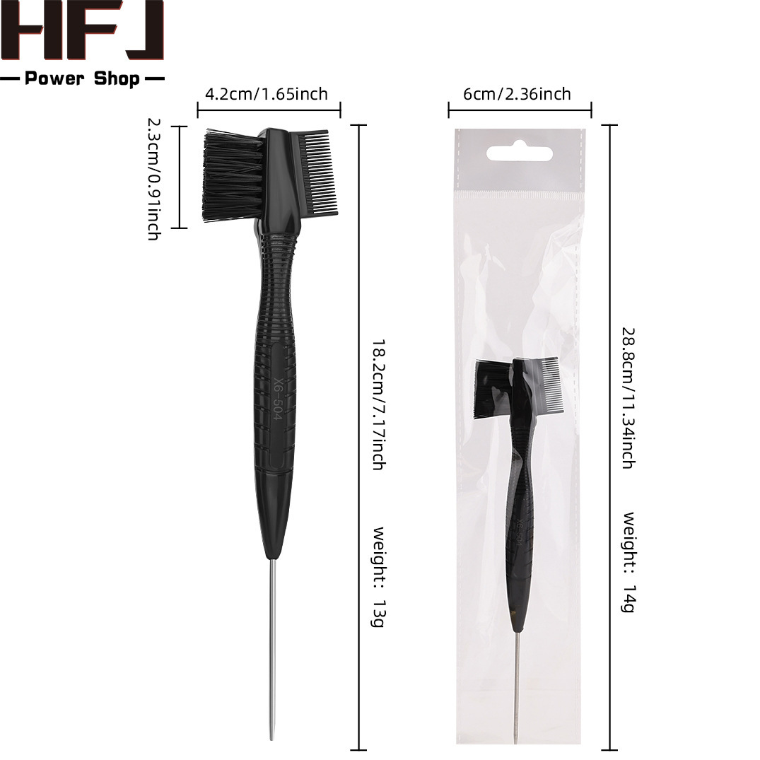 Cross-Border New Product Double-Sided Eyebrow Brush Edge Control Brush Multi-Functional Steel Needle Tip Tail Hair Brush Broken Hair Sideburns Eyebrow Brush