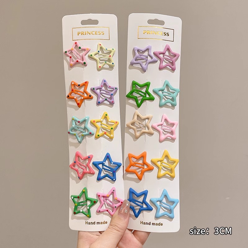 Pin de cabello de color estrella de pentacos pin de cabello de niñas pin de cabello lateral pin de cabello de dopamina pin de cabello pin BB pin