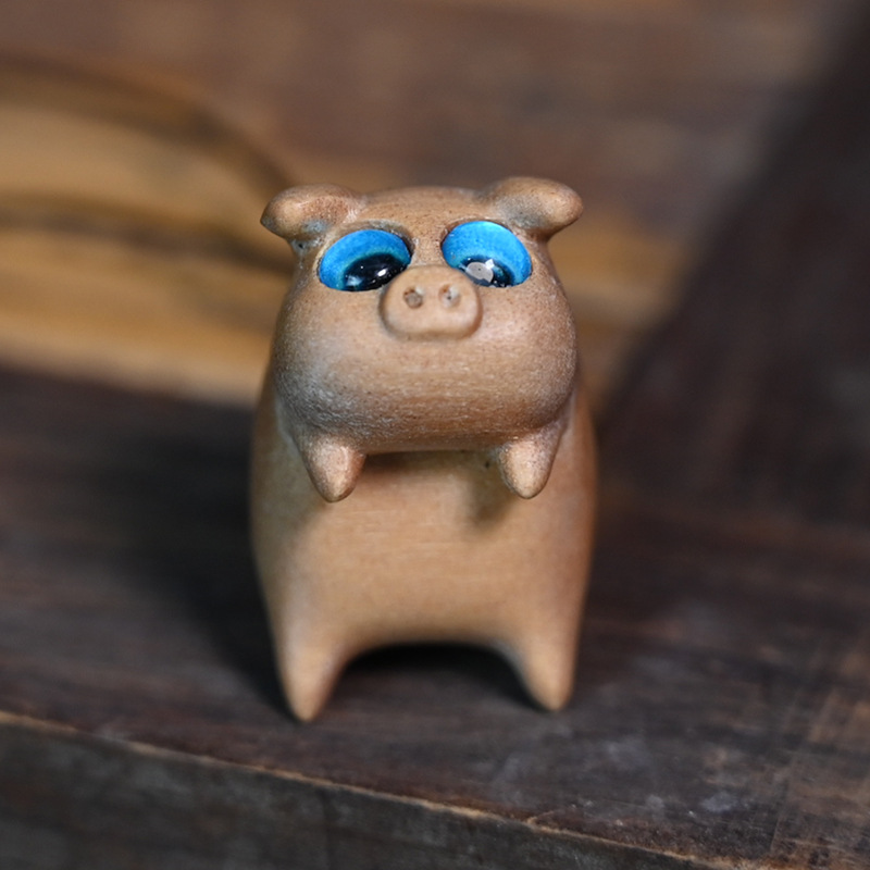 澳檀木小猪家居摆件儿童房可爱小猪装饰品摆设客厅工艺送同学朋友