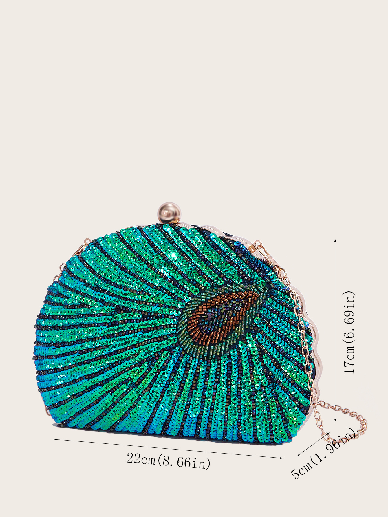 Perlenstickerei Pailletten Abend Cheongsam Crossbody Schulter Handheld Damen Pfau Perlen Kleid Tasche_voghion.com