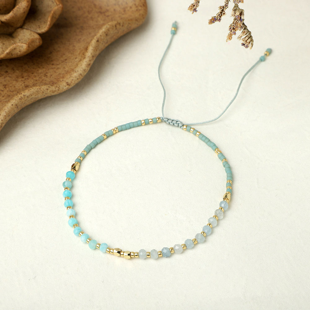 Fashion Round Beaded Natural Stone Knitting Bracelets display picture 3