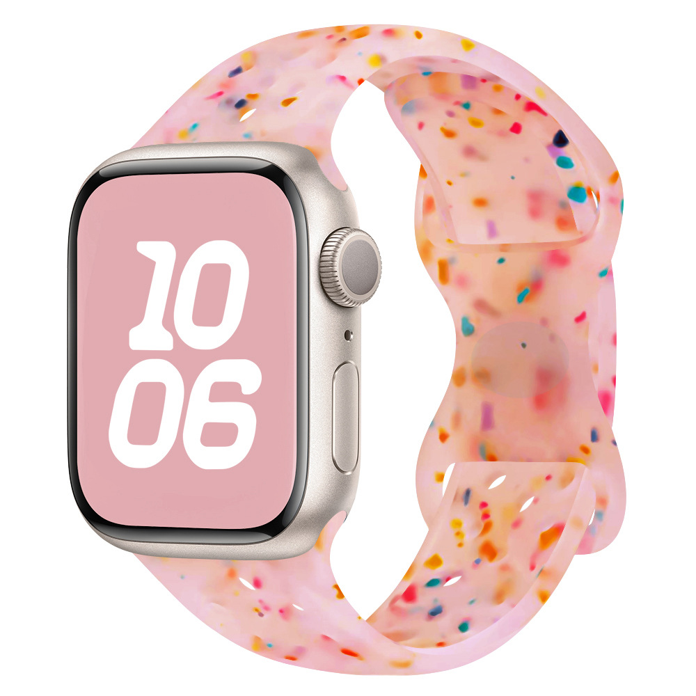 Aplicable para AppleWatch Apple Watch iWatch9ultraSE Butterfly agujero agujero agujero colorido pulsera de pulsera