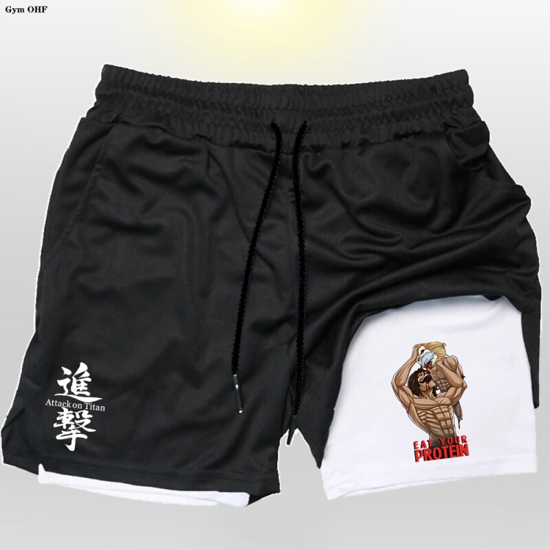 Summer Men's Shorts Outer Wear American-style Youth Multi-pocket Double-layer Sports Shorts Men's Fake Two-piece Running Fitness Pants Summer Men's Shorts Outer Wear American-style Youth Multi-pocket Double-layer Sports Shorts Men's Fake Two-piece Running Fitness Pants