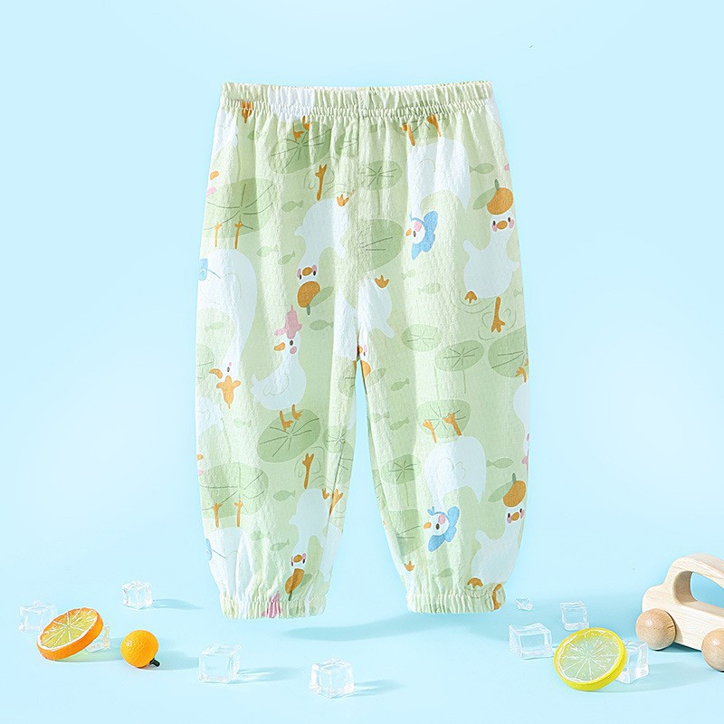 Baby Children's Anti-mosquito Pants Summer Thin Baby Class A Pure Cotton Casual Sports Pants Loose Outer Wear Pants for Boys and Girls