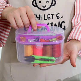 针线盒套装10件套金尾针大号家用缝补工具尺子便携旅行缝纫针线包