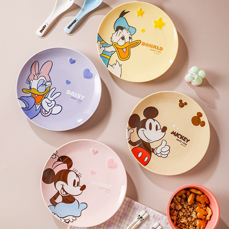 Disney, cute ceramic tableware for home use, cartoon dinner plate
