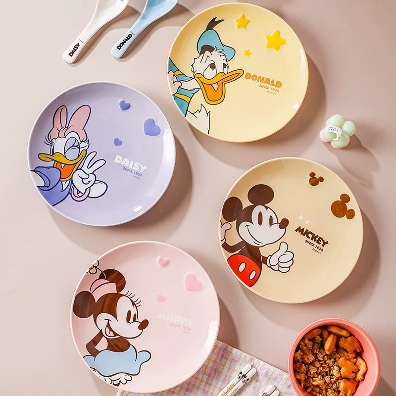 Disney, cute ceramic tableware for home use, cartoon dinner plate