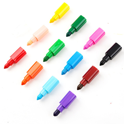 Children's painting splicing crayons 12 colors hand-painted creative graffiti painting splicing crayons color building blocks splicing crayons