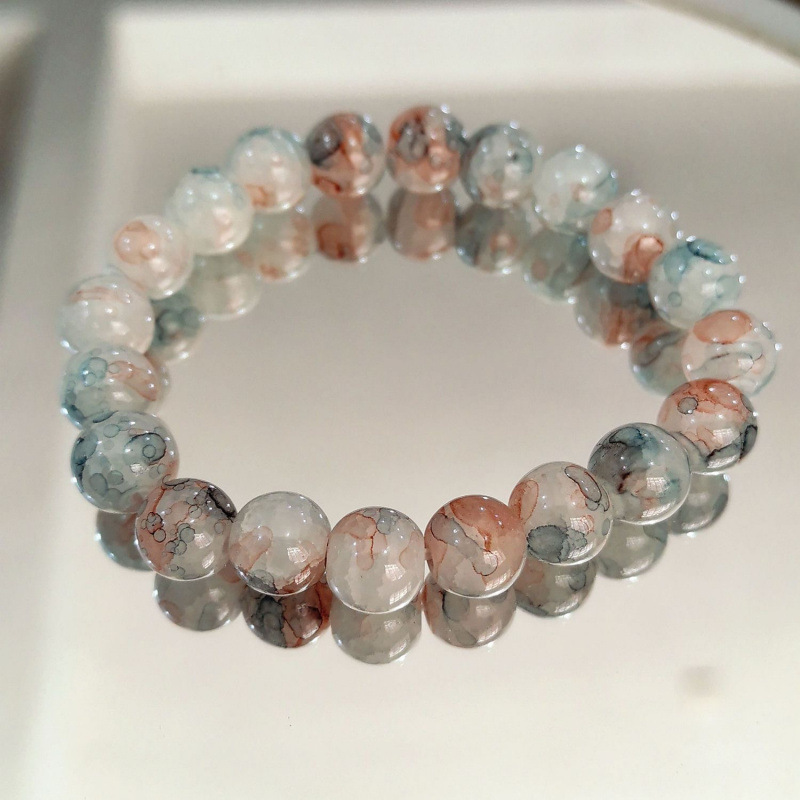 New Chinese style glass bracelet/beads, high-value, antique style, perfect for best friends, fairies, sweet, niche student jewelry.