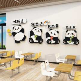 幼儿园食堂文化墙贴午托管班小饭桌墙面托育餐厅装饰环创主题成品