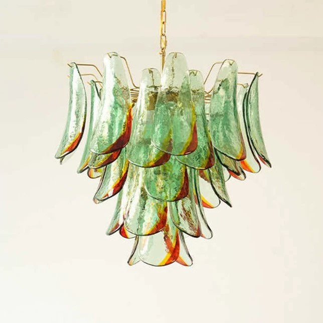 Design creative green glass ceiling lamp for country house for living room, french style, American style