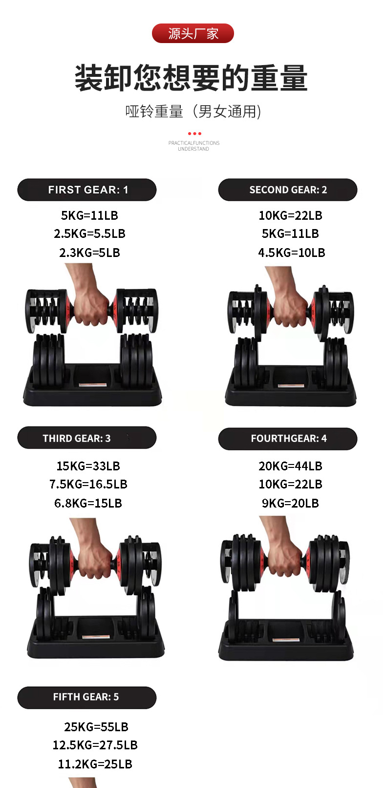 Erkek profesyonel ayarlanabilir dambıllar, otomatik ayarlanabilir dambıl seti, dış ticaret ev fitness ekipmanları, ayarlanabilir dambıllar