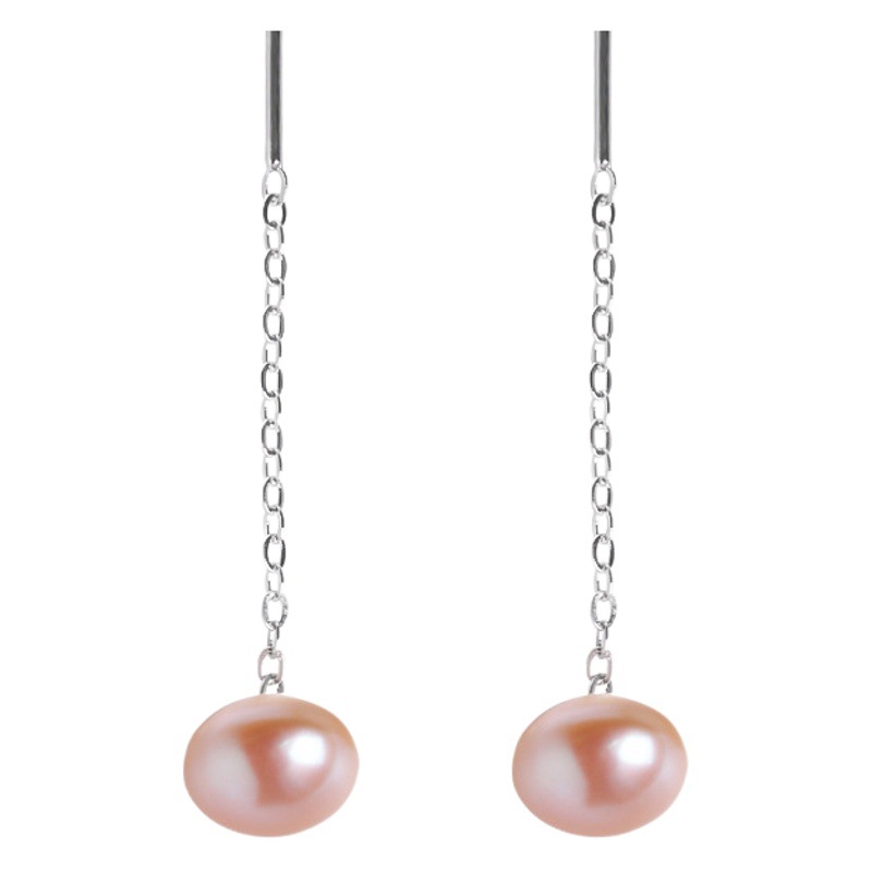 S925 pendientes de perlas de agua dulce de plata esterlina para las mujeres 2022 nuevos pendientes de moda simple temperamento pendientes joyería del oído