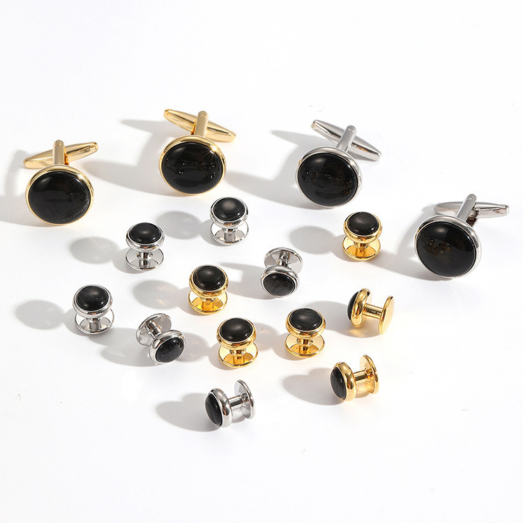 Cat's Eye Stone Set French Shirt Cufflinks Men's High-End Middle Eastern Cufflinks Clothing Accessories Cuff Studs