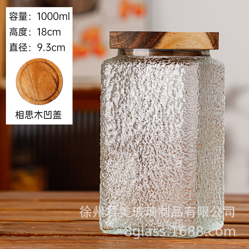 Nuevo estilo chino Begonia flor vidrio sellado almacenamiento tarro hogar cocina almacenamiento tarro té mandarina cáscara gran capacidad almacenamiento tarro