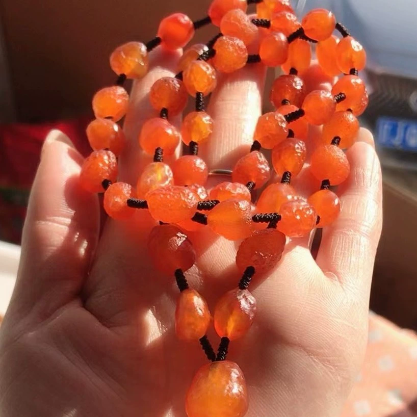 Оптовая фабрика Alxa Gobi необитенный агат светлый вишневый красный агат ожерелье