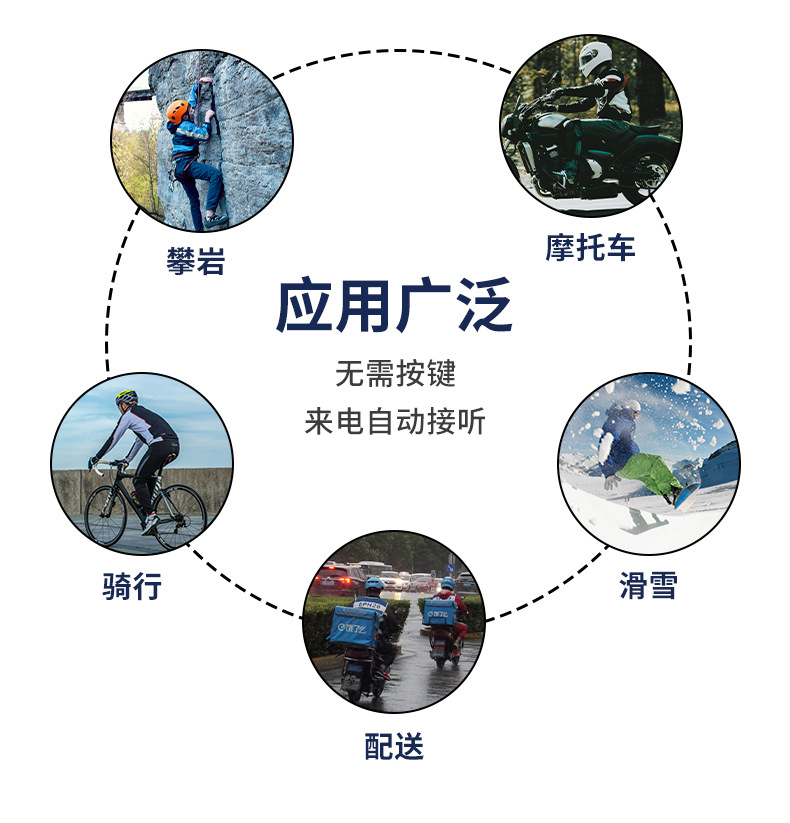 Helmet headset Bluetooth non-in-ear motorcycle motorcycle take-out rider riding super long endurance Waterproof Automatic answer
