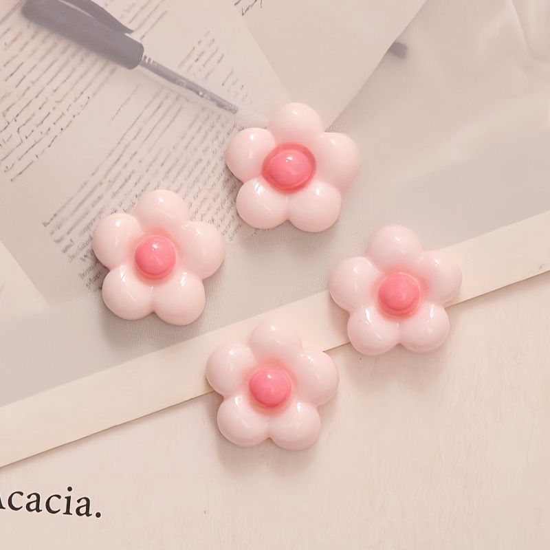 Pequeña cara brillante flor de cinco pétalos DIY crema pegamento de cabello cabello accesorios de joyería de manicura ropa taza de agua parche de fondo plano