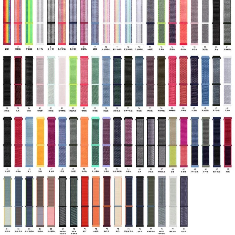 Suitable for Huawei Gt2 Nylon Strap Samsung Active2 Garmin Vivoactive3 Velcro Strap 20/22