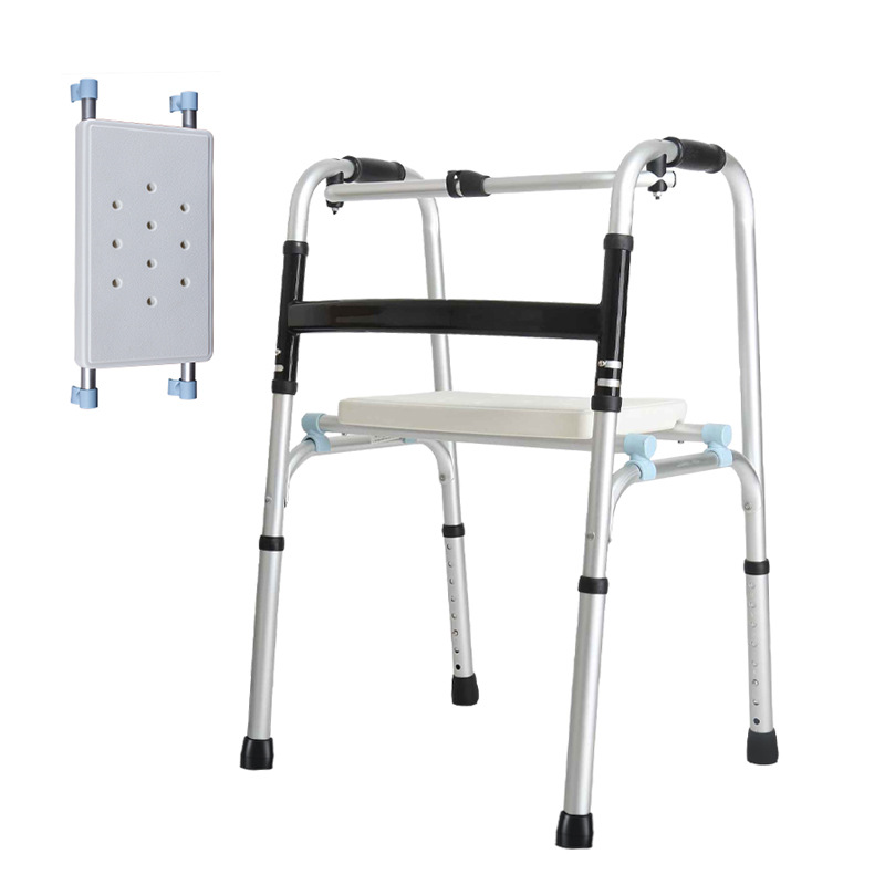 Aleación de aluminio ayuda a caminar muleta ancianos equipo médico polea con cojín