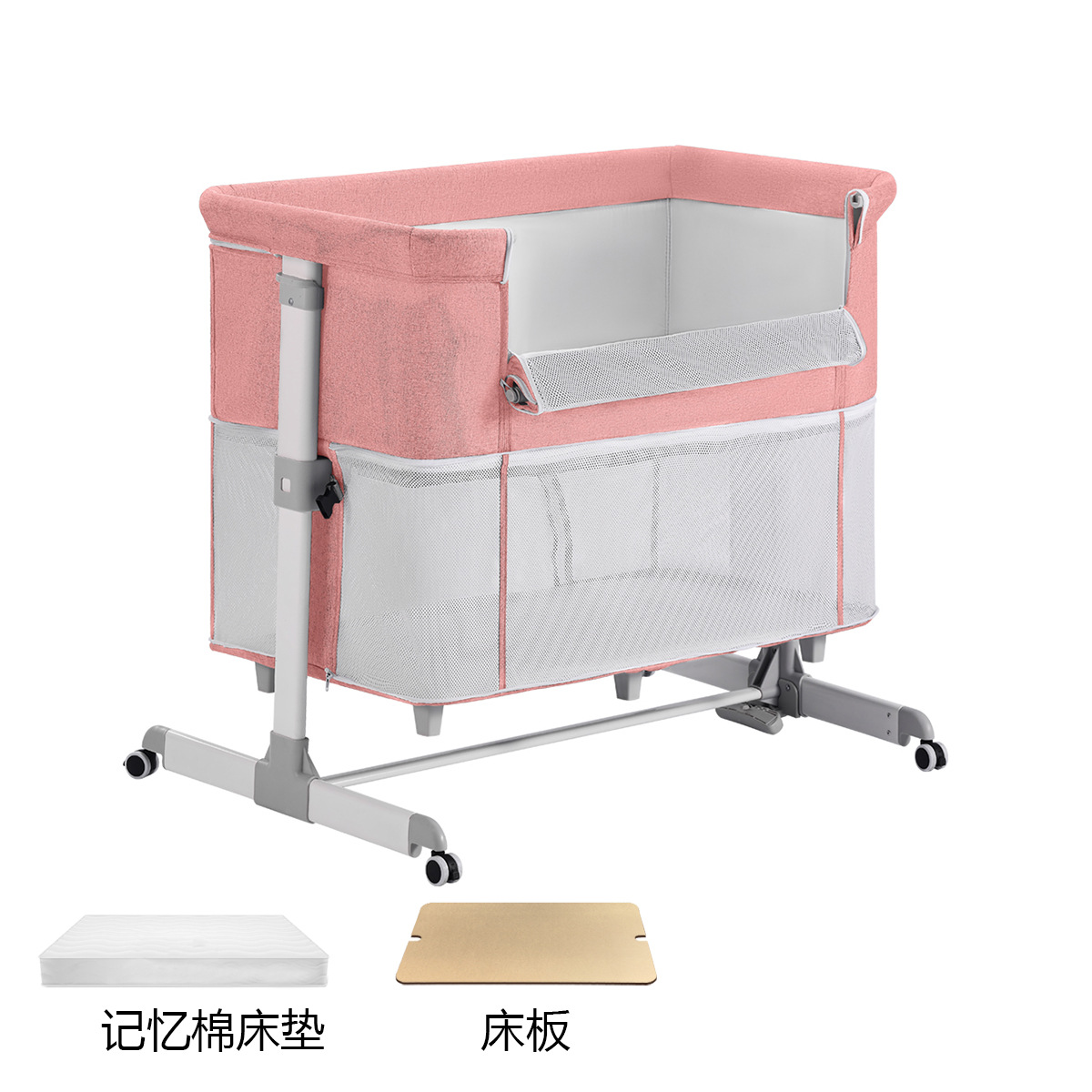 Cama de empalme para bebés, cama multifuncional BB, cama de empalme para recién nacidos, cama de cuna portátil móvil y plegable image 21