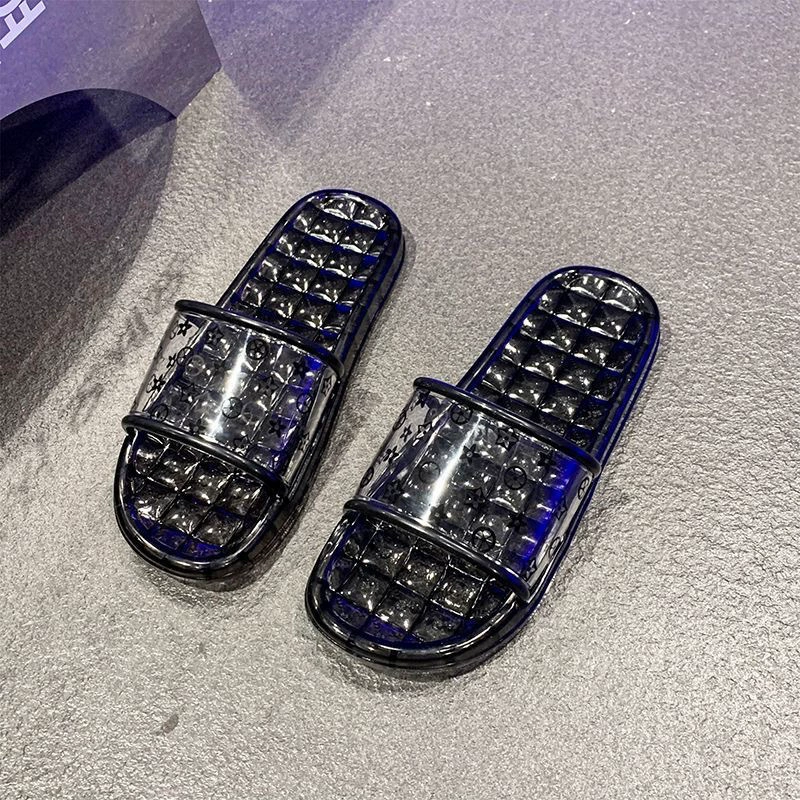 Прозрачные кристal slippers летние домашние женские тапочки для ванной дезодорант для ванной, обувь с мягкой подошвой, модные кристальные тапочки