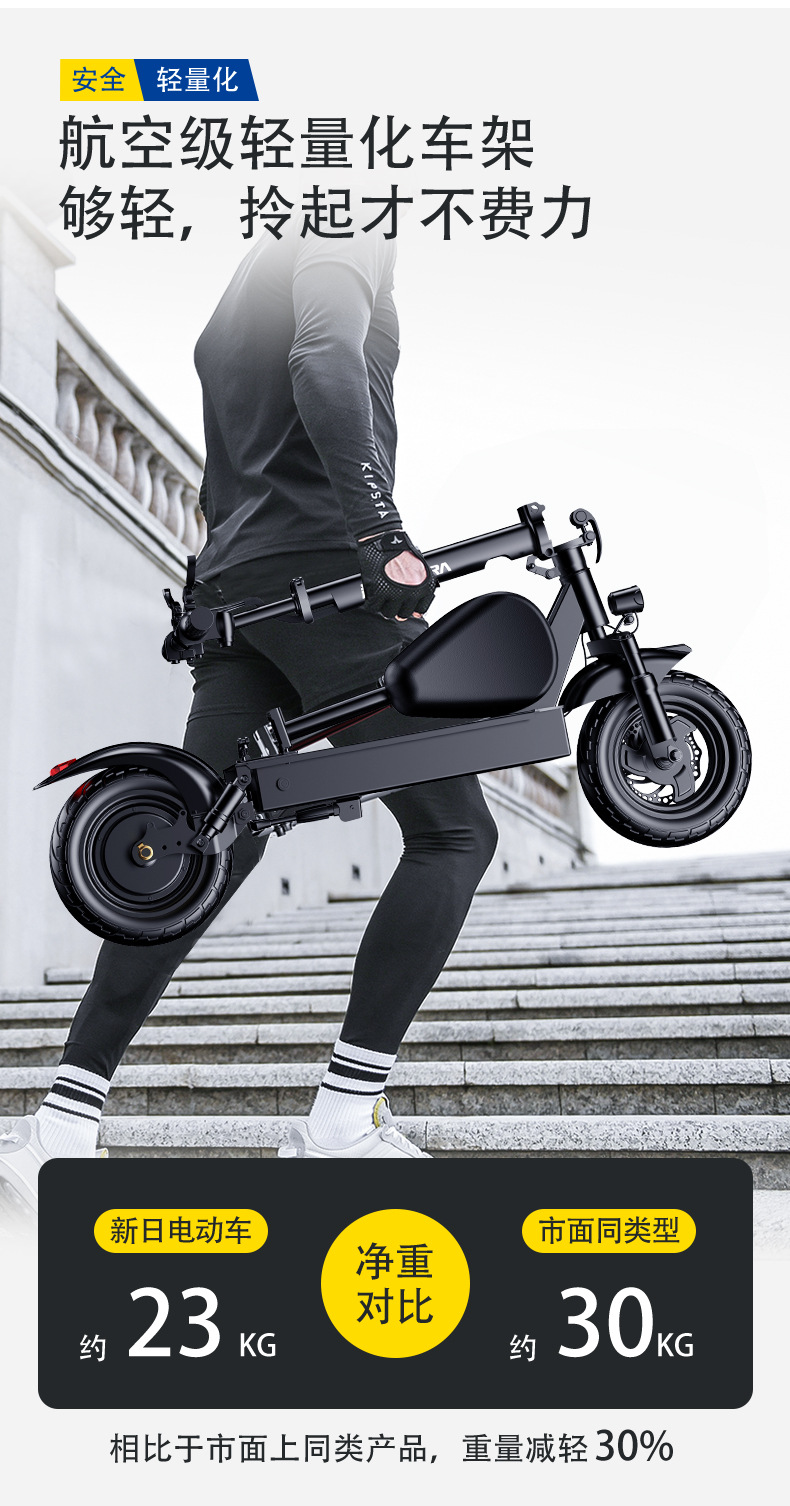 Suitable for Xinri Electric Scooter, Foldable Electric Vehicle for Adults, Small Two-Wheel Mini Vehicle